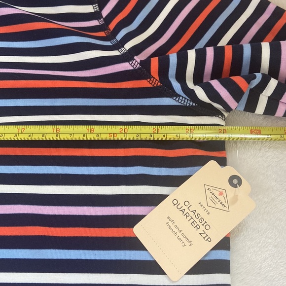 NWT St. John’s Bay PXL Classic 1/4 Zip Long Sleeve Striped Shirt Multi Color - Picture 6 of 8